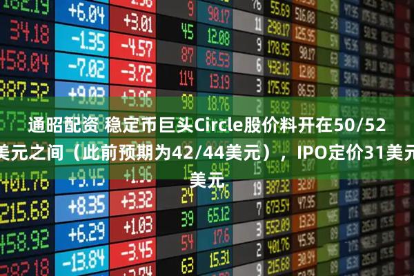 通昭配资 稳定币巨头Circle股价料开在50/52美元之间（此前预期为42/44美元），IPO定价31美元